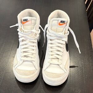 Nike White and Black High-Top Sneakers